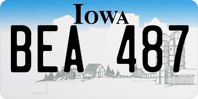 IA license plate BEA487