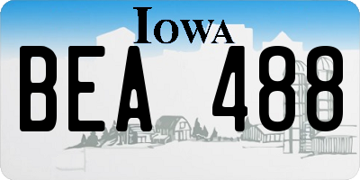 IA license plate BEA488