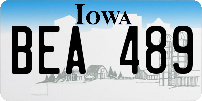 IA license plate BEA489