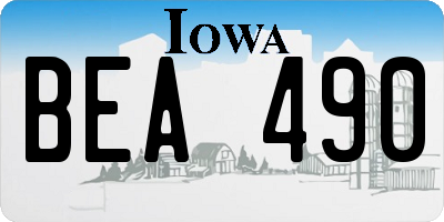 IA license plate BEA490