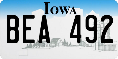IA license plate BEA492