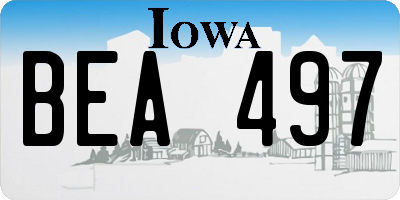 IA license plate BEA497