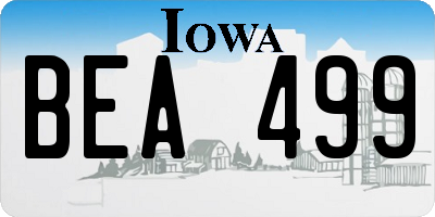 IA license plate BEA499