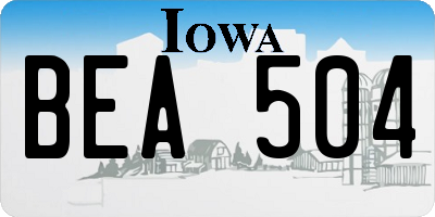 IA license plate BEA504