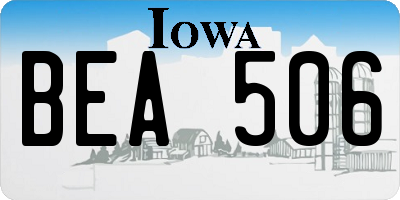 IA license plate BEA506