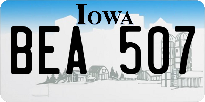 IA license plate BEA507