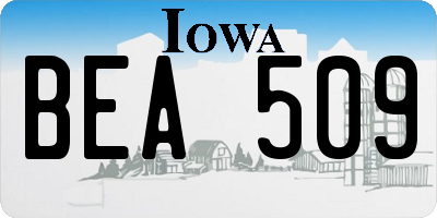 IA license plate BEA509