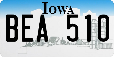 IA license plate BEA510