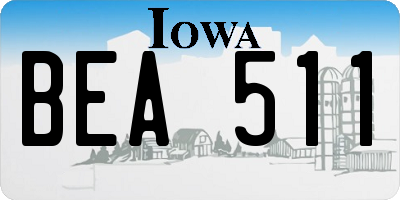 IA license plate BEA511