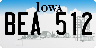 IA license plate BEA512