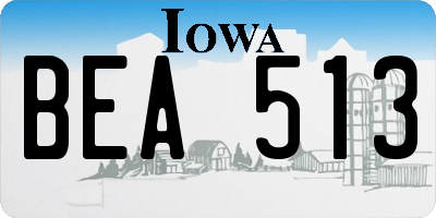 IA license plate BEA513