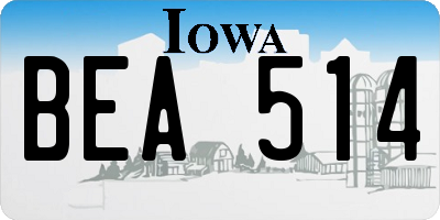 IA license plate BEA514