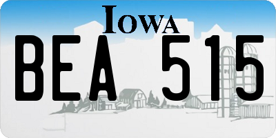 IA license plate BEA515