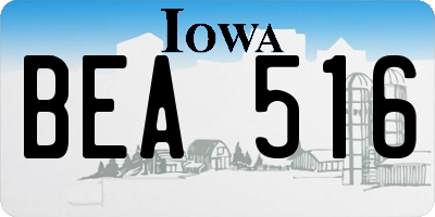 IA license plate BEA516