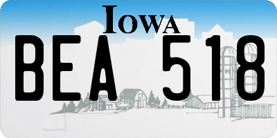 IA license plate BEA518