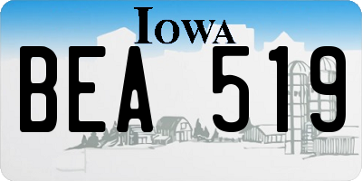 IA license plate BEA519