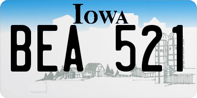 IA license plate BEA521