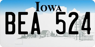 IA license plate BEA524