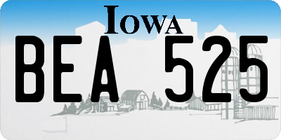 IA license plate BEA525