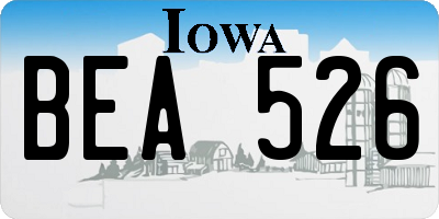 IA license plate BEA526