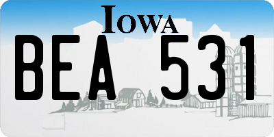 IA license plate BEA531