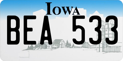 IA license plate BEA533