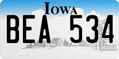 IA license plate BEA534