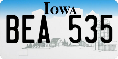 IA license plate BEA535