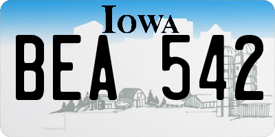 IA license plate BEA542