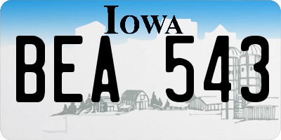 IA license plate BEA543