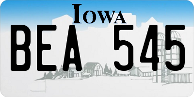 IA license plate BEA545