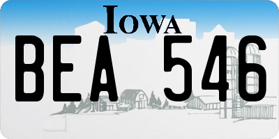 IA license plate BEA546
