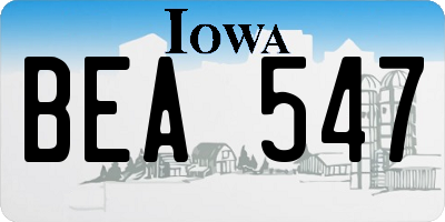 IA license plate BEA547