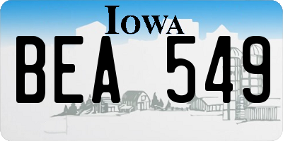 IA license plate BEA549