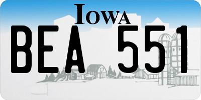 IA license plate BEA551