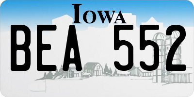 IA license plate BEA552