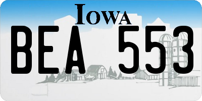 IA license plate BEA553