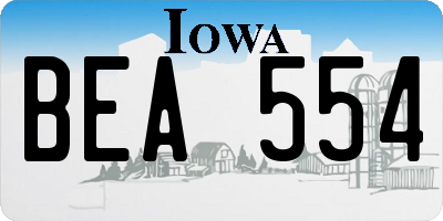 IA license plate BEA554