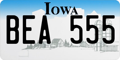 IA license plate BEA555