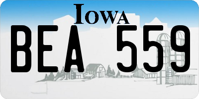 IA license plate BEA559