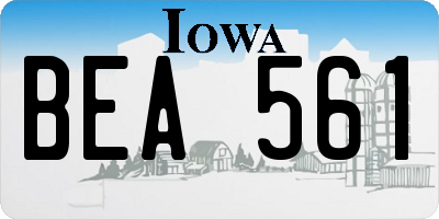 IA license plate BEA561
