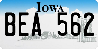IA license plate BEA562