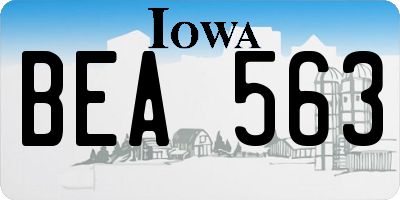 IA license plate BEA563