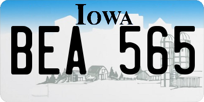 IA license plate BEA565