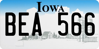 IA license plate BEA566