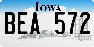 IA license plate BEA572