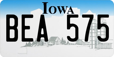 IA license plate BEA575