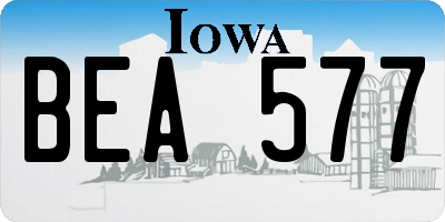 IA license plate BEA577