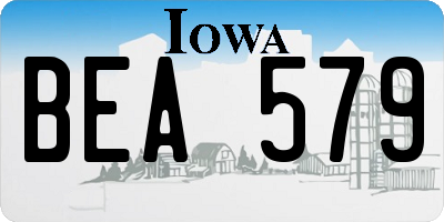 IA license plate BEA579
