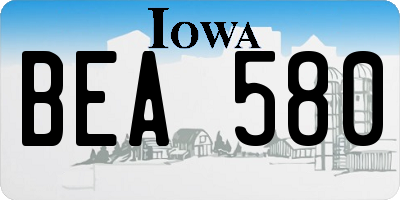 IA license plate BEA580